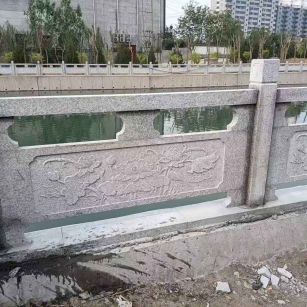 三亚 芙蓉白大花桥梁、河道，石材栏杆、围栏、护栏