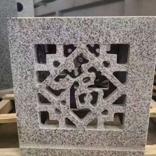 三亚 芝麻白花岗岩镂空雕花灯笼