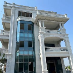 三亚 芝麻白花岗岩别墅外墙干挂效果展示