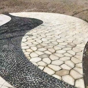 三亚 黄金麻冰裂缝室外铺装效果完美展示