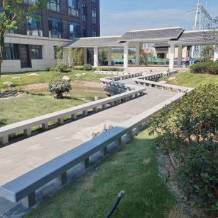 三亚 芝麻灰小区坐凳&栏杆安装效果